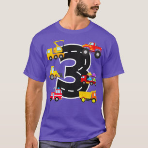 Camiseta 3.ᵉʳ Fiesta de cumpleaños camionetas de 3 años