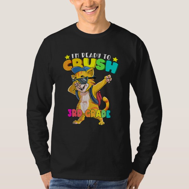 Camiseta 3.ᵉʳ Gato De Regreso A La Escuela De Niños Chicas (Anverso)