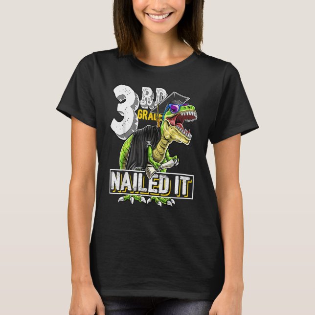 Camiseta 3.ᵉʳ Grado de graduación Rex Dinosaurio Cap Go (Anverso)