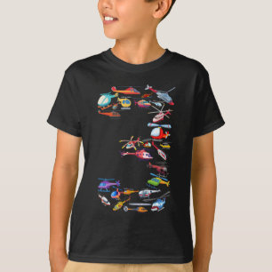 Camiseta 3.ᵉʳ Helicóptero De Cumpleaños Para Niños De 3 Año