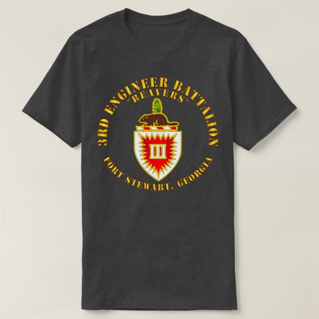 Camiseta 3.ᵉʳ Ingeniero Beavers Fort Stewart Georgia (Diseño del anverso)