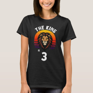 Camiseta 3.ᵉʳ León Animal De Cumpleaños El Rey Tiene 3 Años