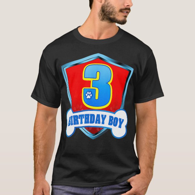 Camiseta 3.ᵉʳ Nacimiento 3 años de edad Patrulla Perra (Anverso)