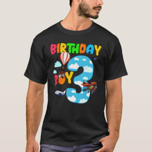 Camiseta 3.ᵉʳ piloto de avión de cumpleaños Helico de 3 año