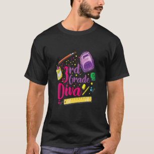 Camiseta 3.ᵉʳ Primer Día De Diva De La Ropa De Chicas Escol