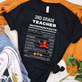 Camiseta 3.ᵉʳ profesor de Acción de Gracias por los hechos 