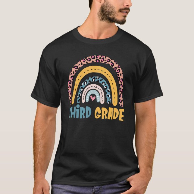 Camiseta 3.ᵉʳ profesor de tercer grado del Boho Rainbow (Anverso)