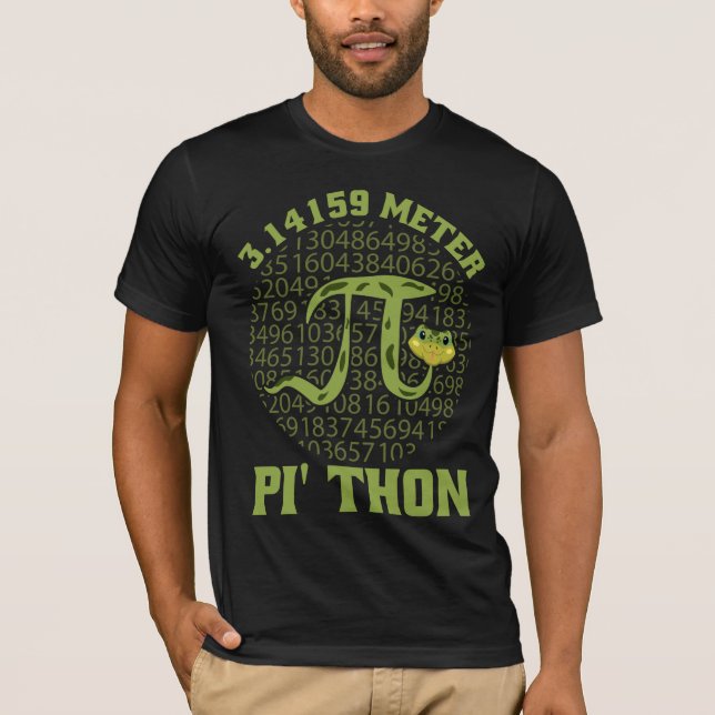 Camiseta 3.14159 Meter Pi-Thon Python Snake Pi Day Design (Anverso)