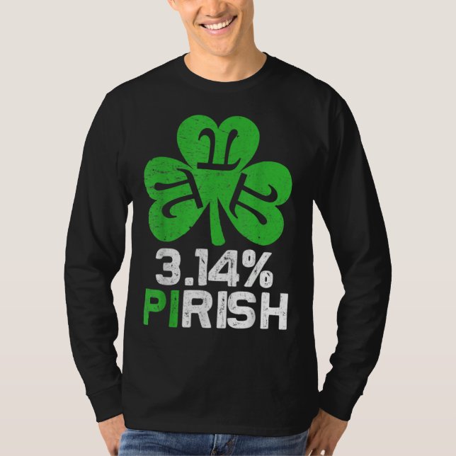 Camiseta 3 14 PIrish  Love Math St Patricks Math Geek Pi Da (Anverso)