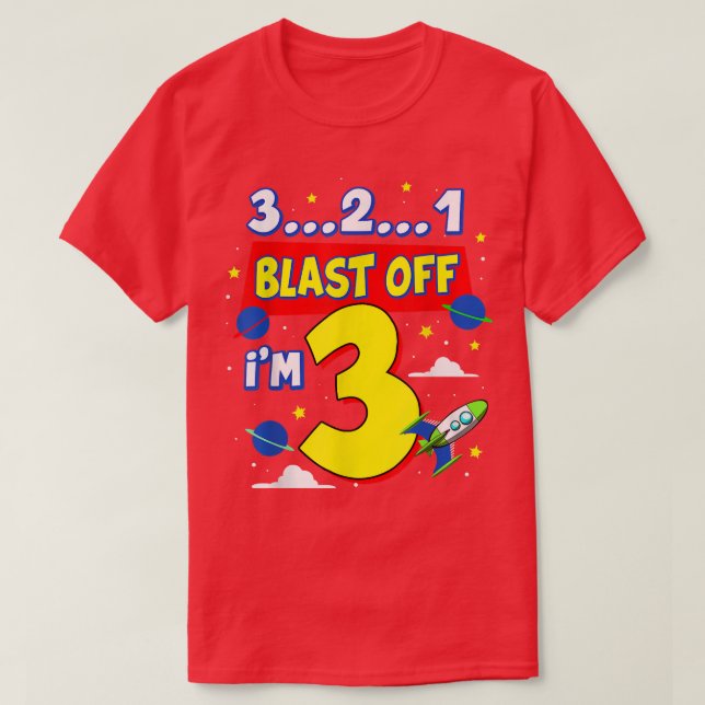 Camiseta 3 2 1 Explosión de suministros de fiesta de cumple (Diseño del anverso)