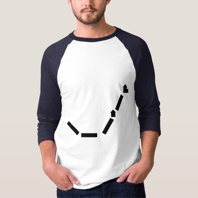 Camiseta 3/4 raglán básico blanco/real de la manga (Anverso)