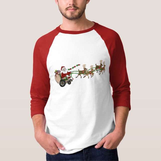 Camiseta 3/4 Sleeve T-Shirt - Wheelchair Santa (Anverso)