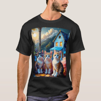 Camiseta 3 adorables gatitos diseñados por artistas