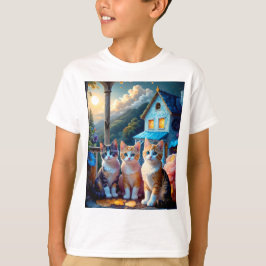 Camiseta 3 adorables gatitos diseñados por artistas