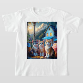 Camiseta 3 adorables gatitos diseñados por artistas