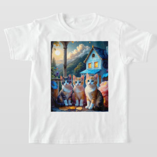 Camiseta 3 adorables gatitos diseñados por artistas