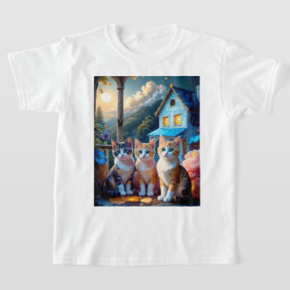 Camiseta 3 adorables gatitos diseñados por artistas