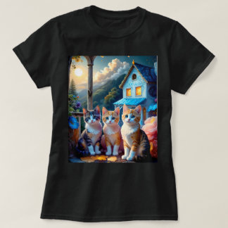 Camiseta 3 adorables gatitos diseñados por artistas