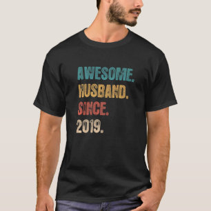 Camiseta 3 Aniversario Boda De Él Asombroso Esposo Sinc