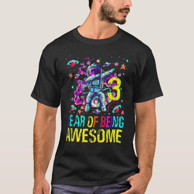 Camiseta 3 Aniversario De Ser Astronauta Increíble 1 (Anverso)