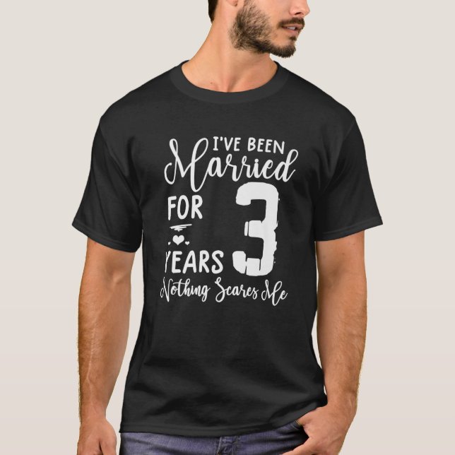 Camiseta 3 Años Casada Pareja Graciosa Tercer Aniversario (Anverso)