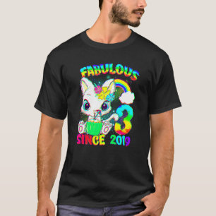 Camiseta 3 años Chica de gato lindo fabulous Si