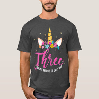 Camiseta 3 años de edad Chica de cumpleaños regalos Unicorn