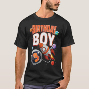 Camiseta 3 años de edad Spaceship Boy 3 cumpleaños de espac