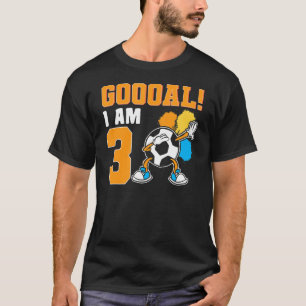 Camiseta 3 años de fiesta de cumpleaños temática del fútbol