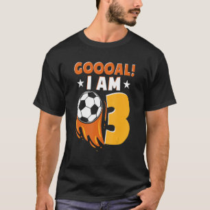 Camiseta 3 años de fiesta de cumpleaños temática del fútbol