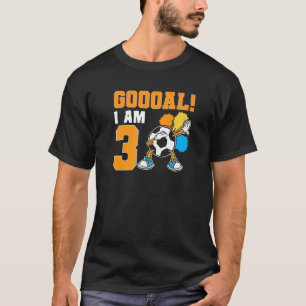 Camiseta 3 años de fiesta de cumpleaños temática del fútbol