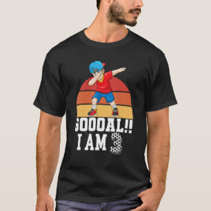 Camiseta 3 años de fiesta de cumpleaños temática del fútbol