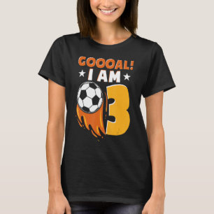 Camiseta 3 años de fiesta de cumpleaños temática del fútbol