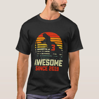 Camiseta 3 años de la carrera de dinosaurios de cumpleaños