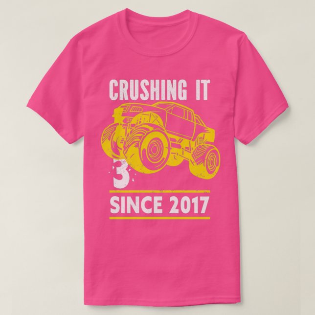 Camiseta 3 Aplastarlo Desde 2017 Para Un Niño De Cumpleaños (Diseño del anverso)