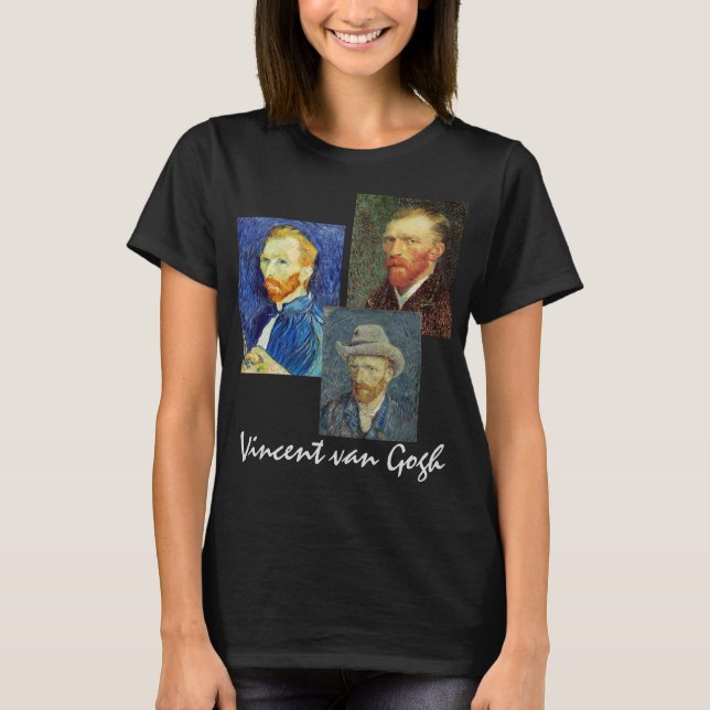 Camiseta 3 autorretratos de Vincent van Gogh (Anverso)