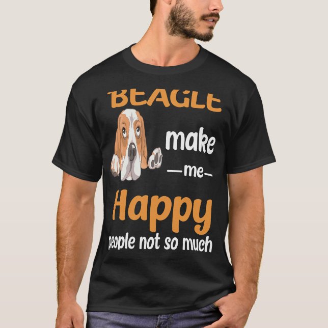 Camiseta 3 Beagle Me Hacen Feliz (Anverso)