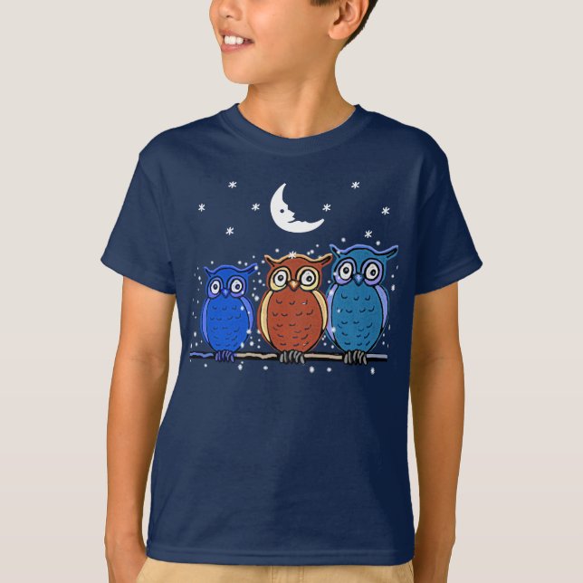 Camiseta 3 búhos sabios (Anverso)