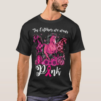 Camiseta 3 Caballos En Octubre Usamos El Cáncer De Mama Ros