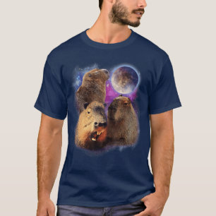 Camiseta 3 Capybara Luna Capybara Animal de Peluche para Ho