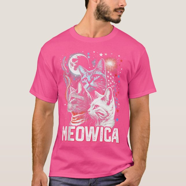 Camiseta 3 Cat 4 De Julio Bandera Estadounidense Afeitando  (Anverso)