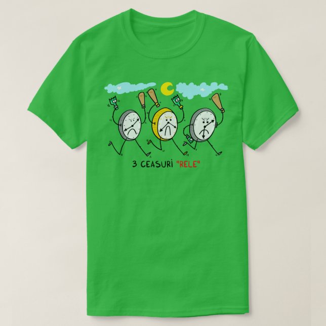 Camiseta 3 ceasuri rele (Diseño del anverso)