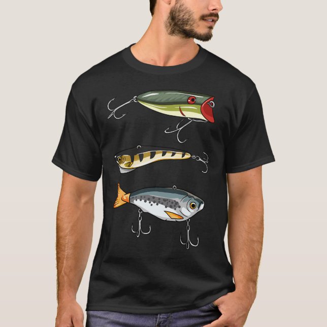Camiseta 3 Cebos de Pesca (Anverso)
