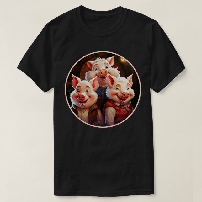 Camiseta 3 cerditos (Diseño del anverso)