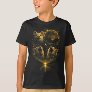 Camiseta 3 cerdos divertidos aullando eclipse de luna de sa
