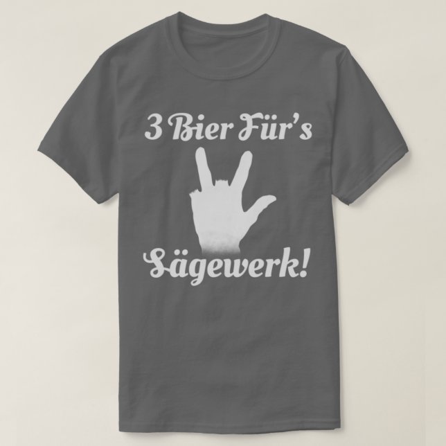 Camiseta 3 Cervezas para el aserradero (Diseño del anverso)
