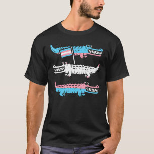 Camiseta 3 cocodrilos transgénero de bandera transgénero tr