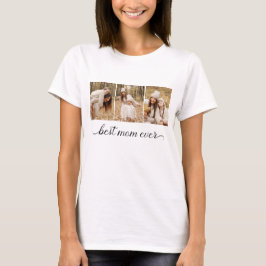 Camiseta 3 Collage de Fotos Mejor Mamá del Mundo Mujer