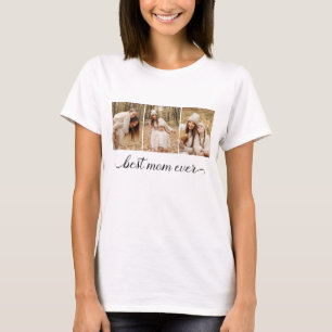 Camiseta 3 Collage de Fotos Mejor Mamá del Mundo Mujer