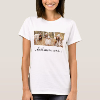 Camiseta 3 Collage de Fotos Mejor Mamá del Mundo Mujer